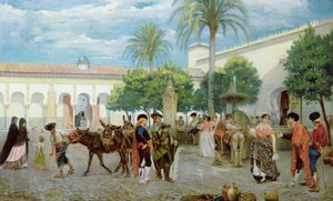 Jour de marché en Espagne, 1877